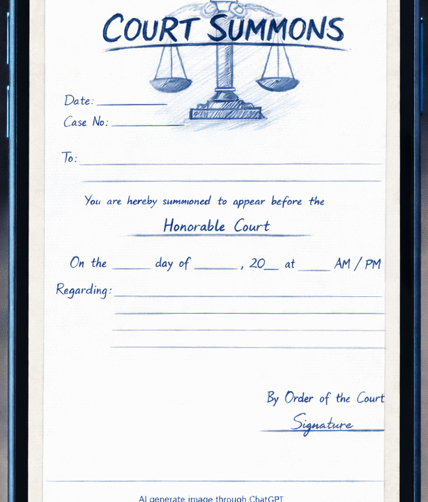 Court notice - WhatsApp